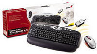 Клав.+ Мышь Genius Wireless TwinTouch 16e <USB, 16кн./Silver+Black, беспр.+ оптич. мышь 800dpi>